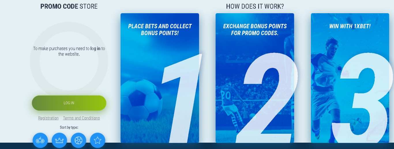 1xBet promo code store