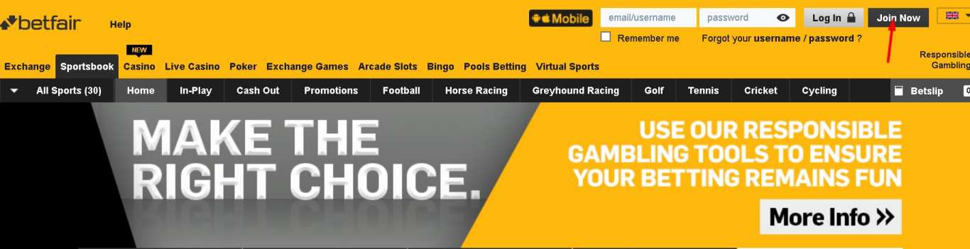 Betfair register process