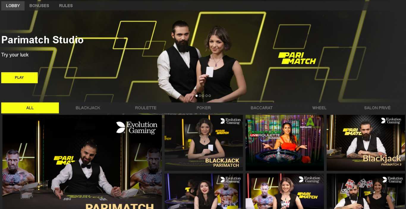 Parimatch live casino